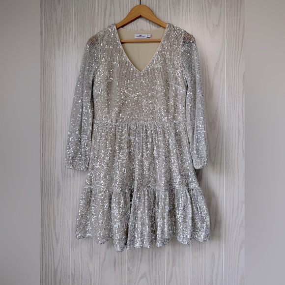 Vineyard Vines Sequin Tiered Dress Size XS EUC - Picture 4 of 5